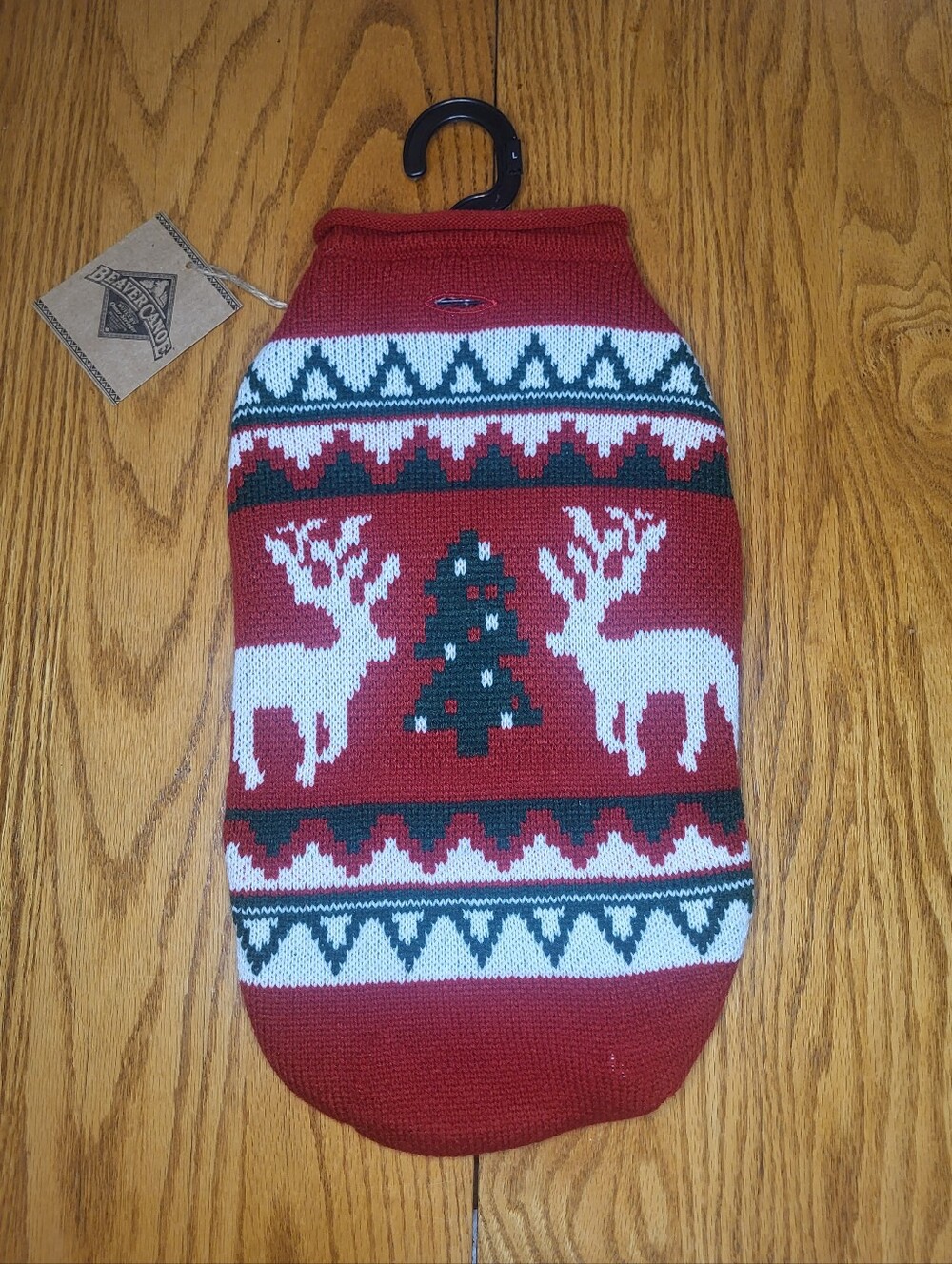 ✨️NEW Beaver Canoe Holiday Dog Sweater sz LG